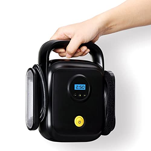 Portable Tire Inflator with Digital Display and LED Lights