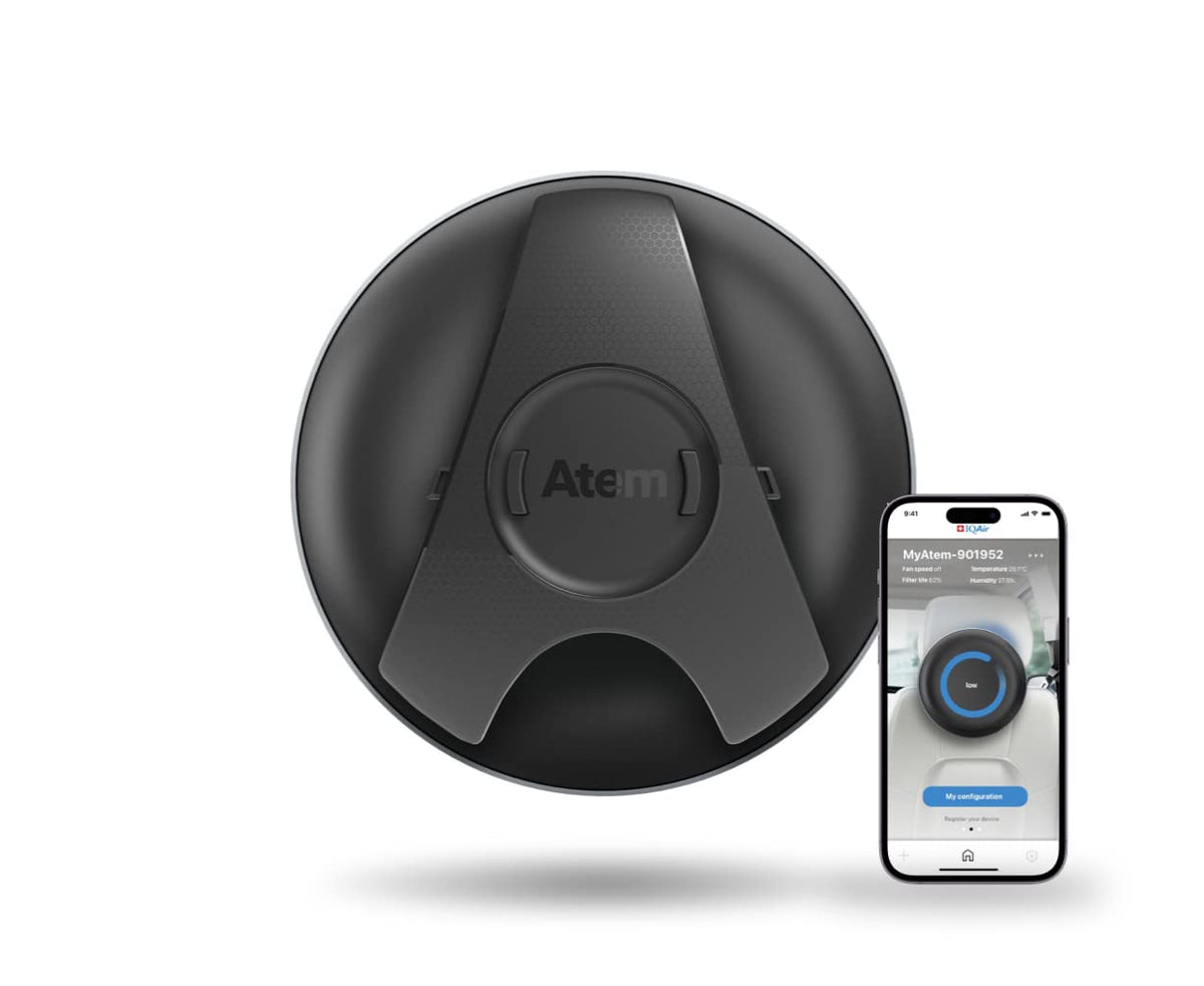Headrest-Mounted Car Air Purifier with Bluetooth