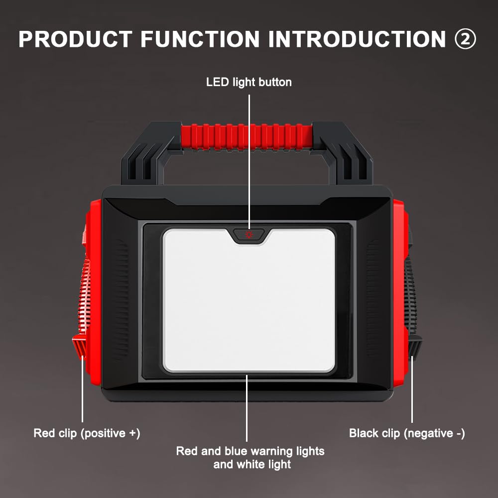 12V Jump Starter with USB Ports and Warning Light