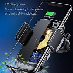 15W Wireless Car Charger with Automatic Phone Clamp