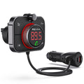 FM and AUX Bluetooth Adapter with MicroSD Playback