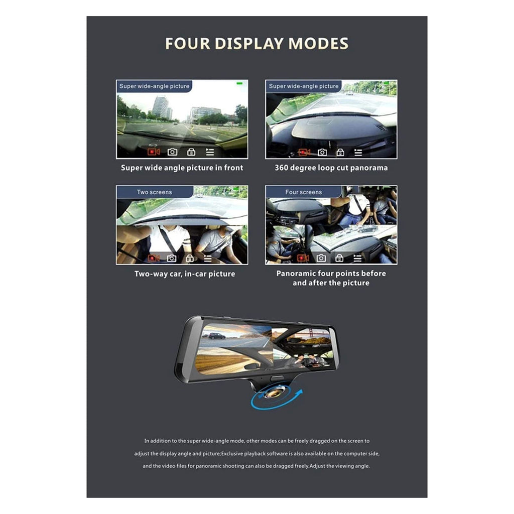 Panoramic Dash Recorder with Ten-Inch Touchscreen