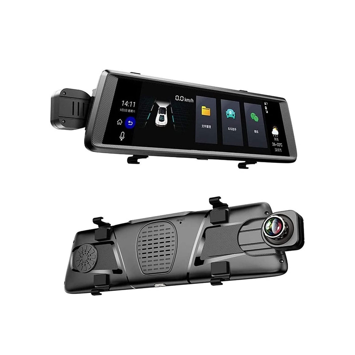 Ten-Inch Mirror Dash Camera with Adjustable Lens