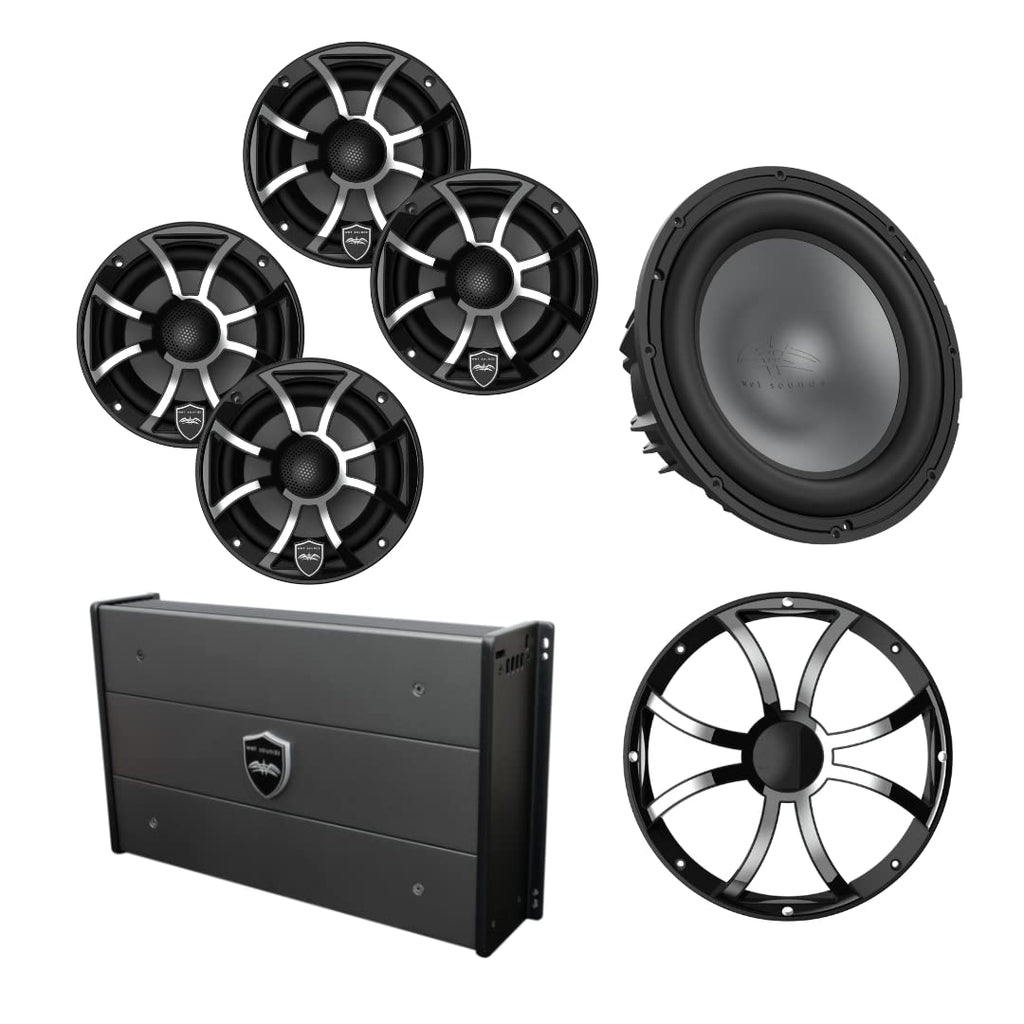Marine Speaker, Subwoofer and Six-Channel Amplifier Bundle