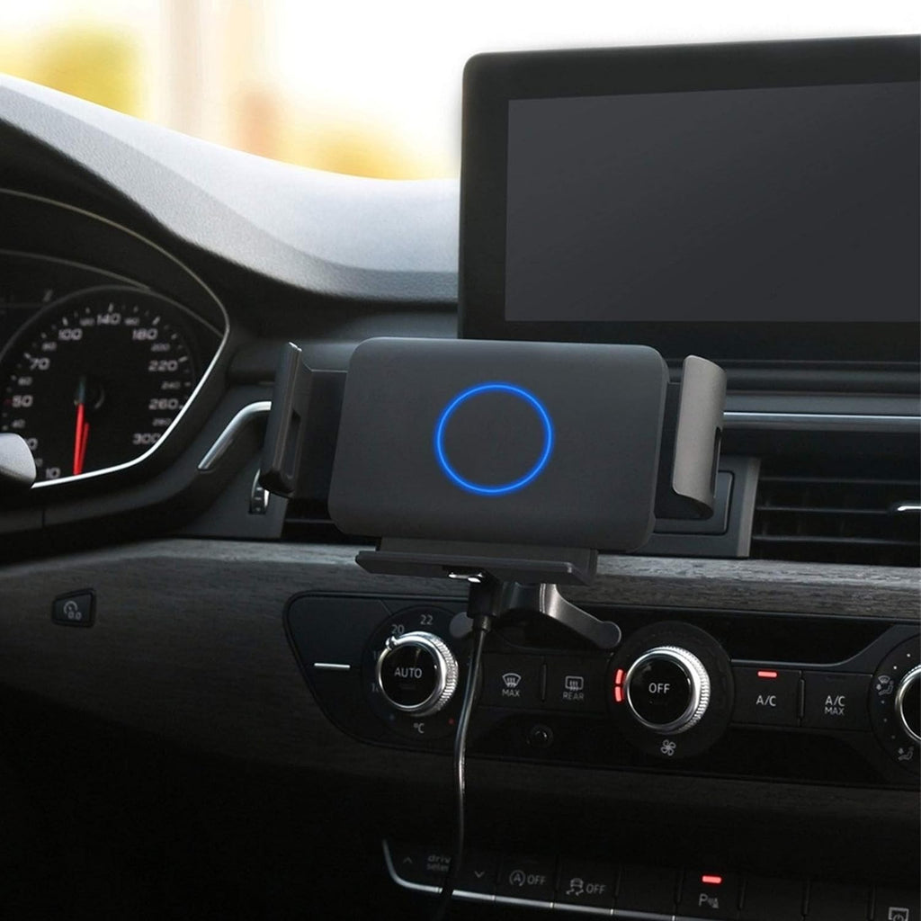 Wireless Car Charger with Adhesive and Clamp Mounts