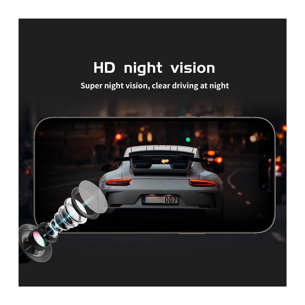 Multi-Camera Dash Recorder with Front, Rear and Cabin Views