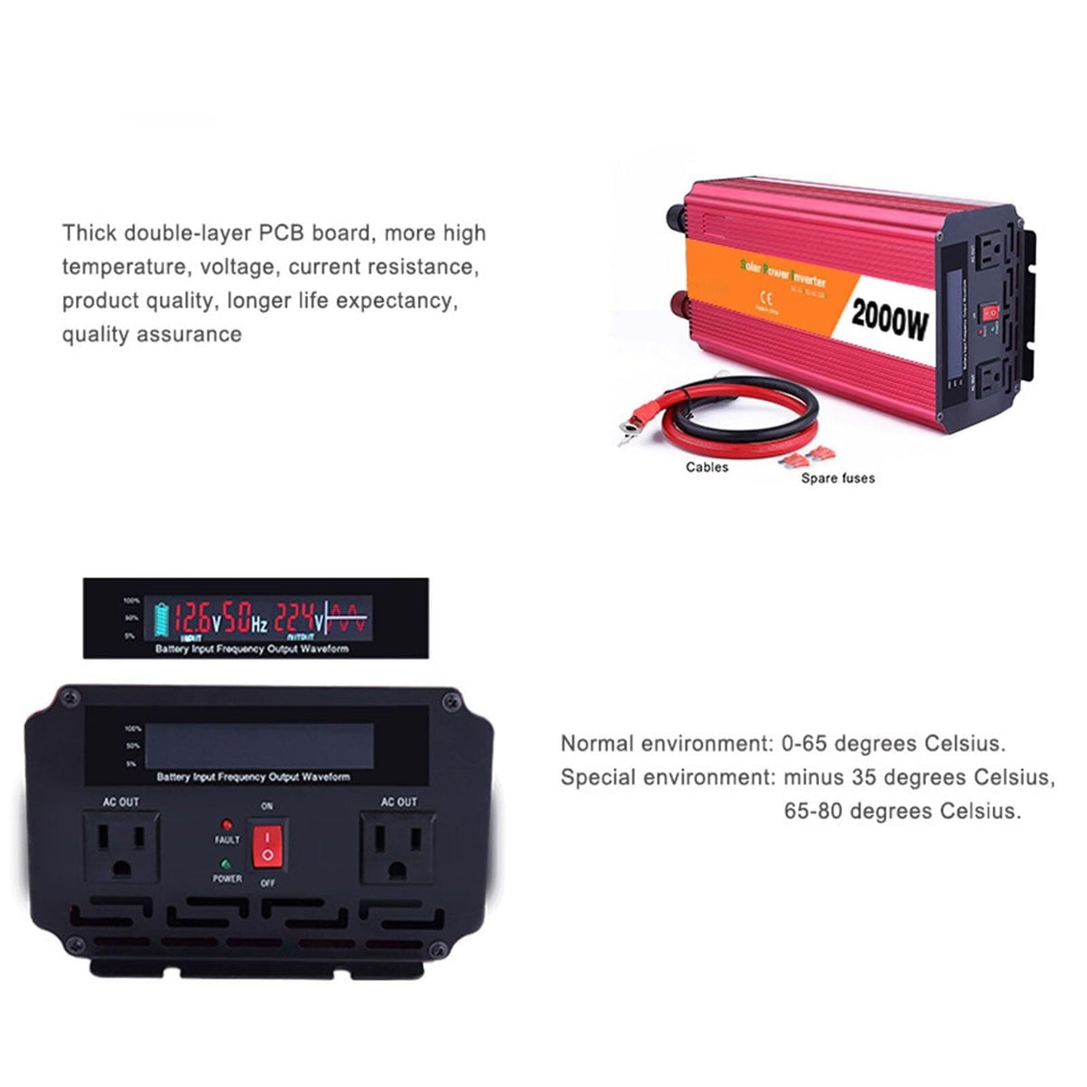 Modified-Sine-Wave Inverter with LCD Voltage Display