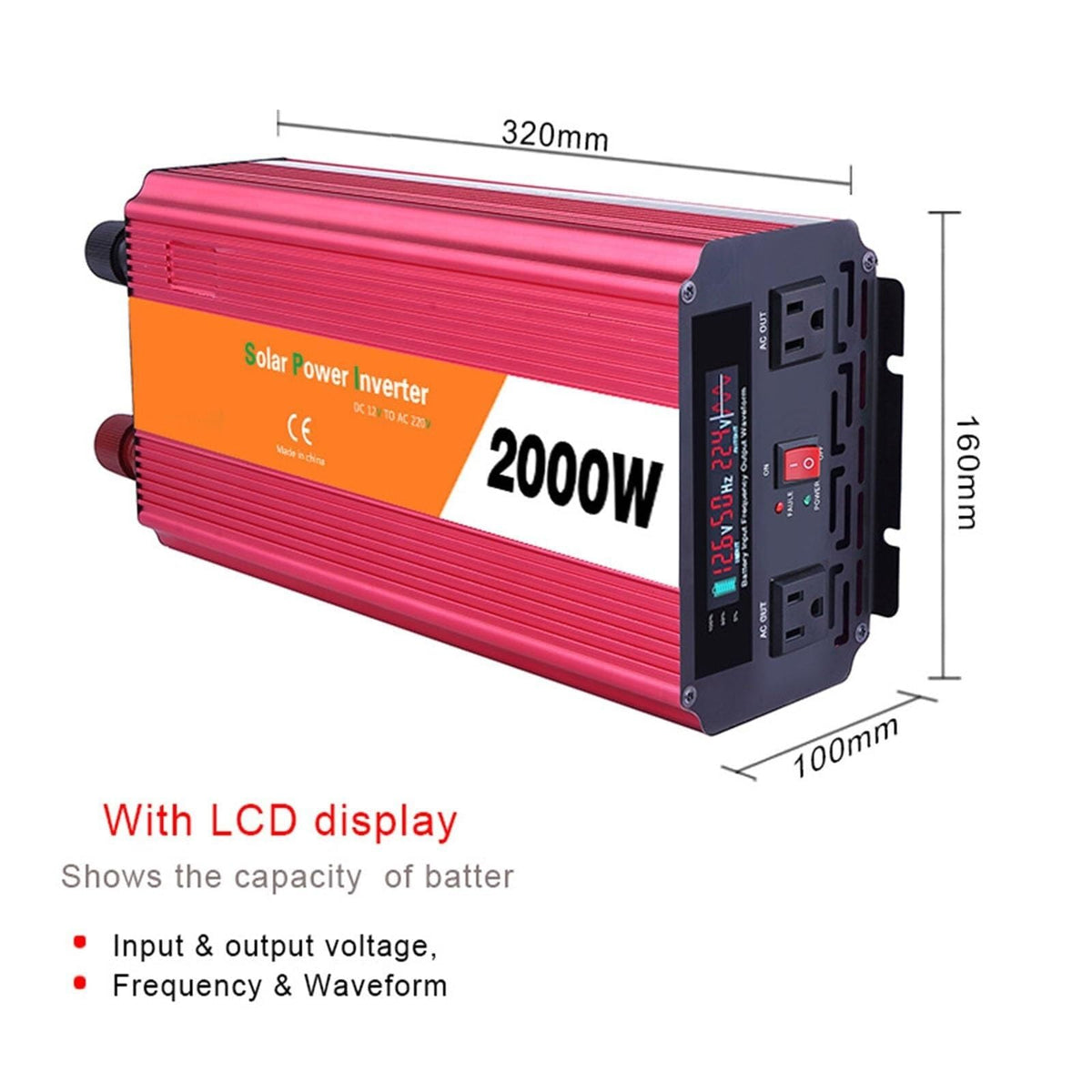Modified-Sine-Wave Inverter with LCD Voltage Display