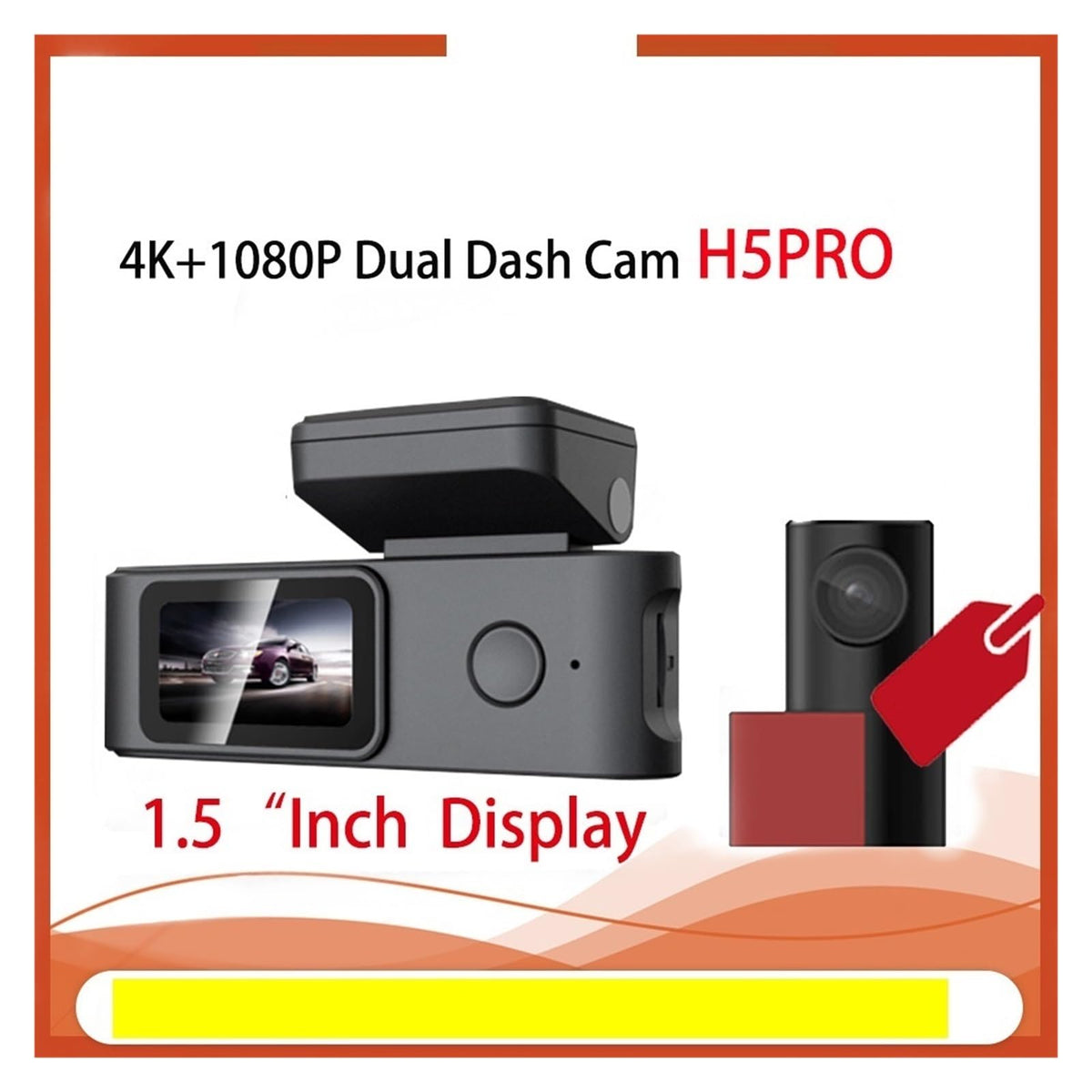Front and Rear Dash Camera with Wi-Fi and Three-Inch Screen