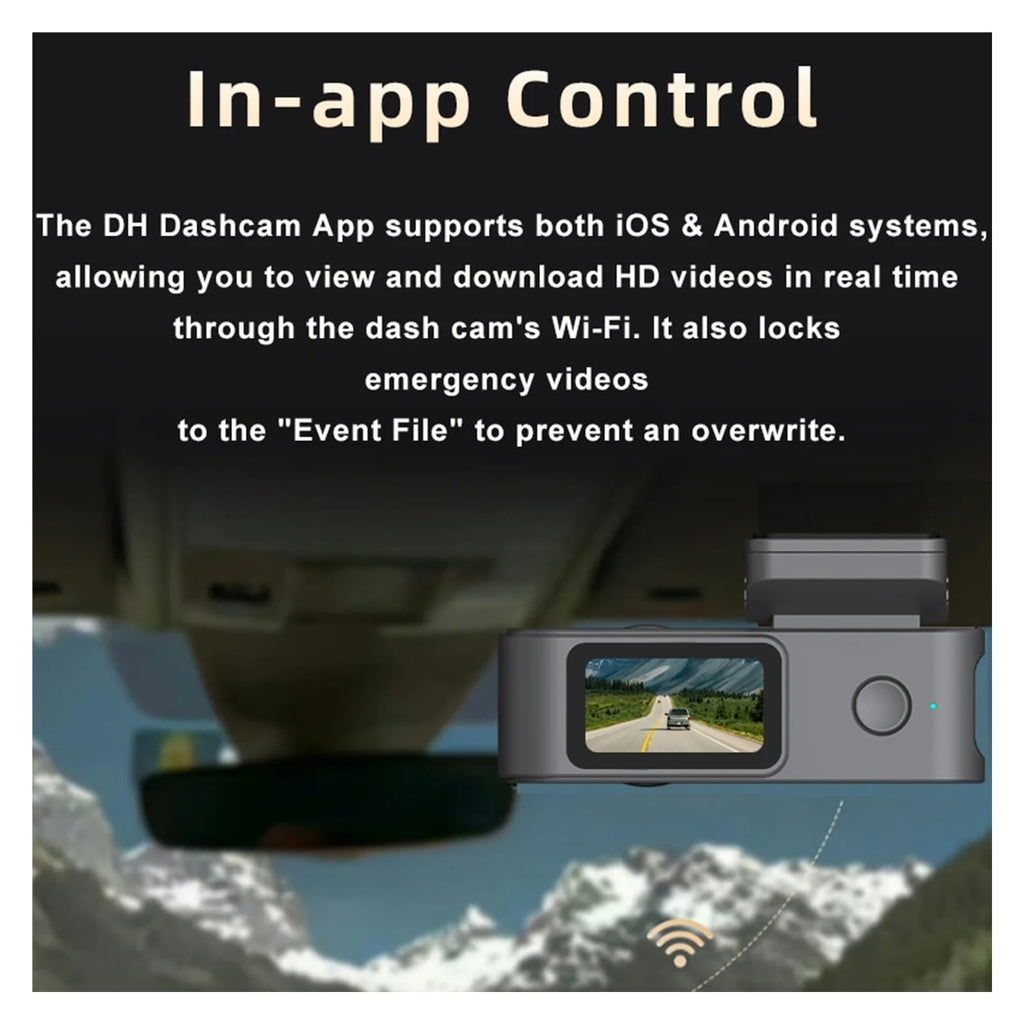 Front and Rear Dash Camera with Wi-Fi and Three-Inch Screen