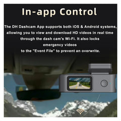 Front and Rear Dash Camera with Wi-Fi and Three-Inch Screen
