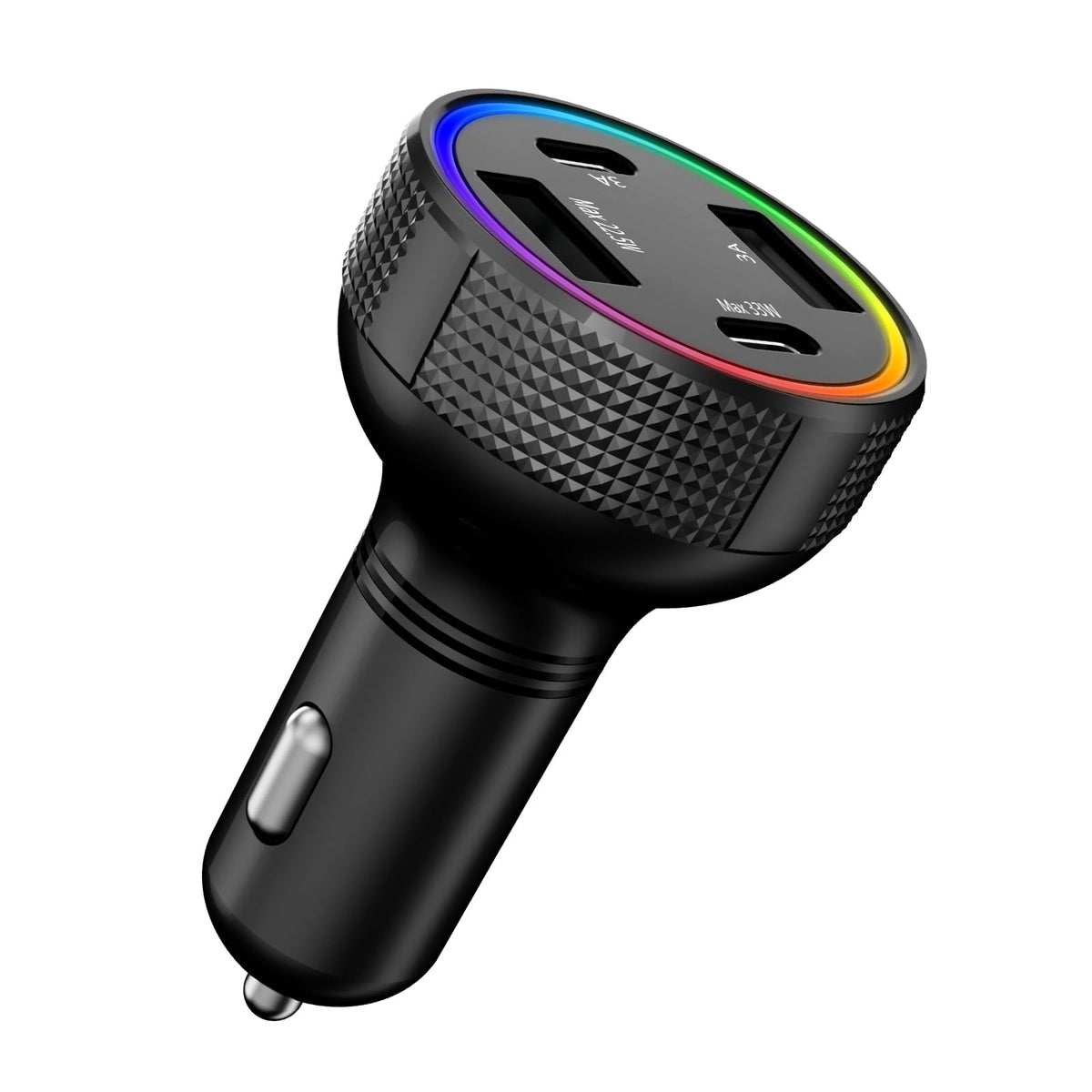 Multi-Port Car Charger with Voltage Display