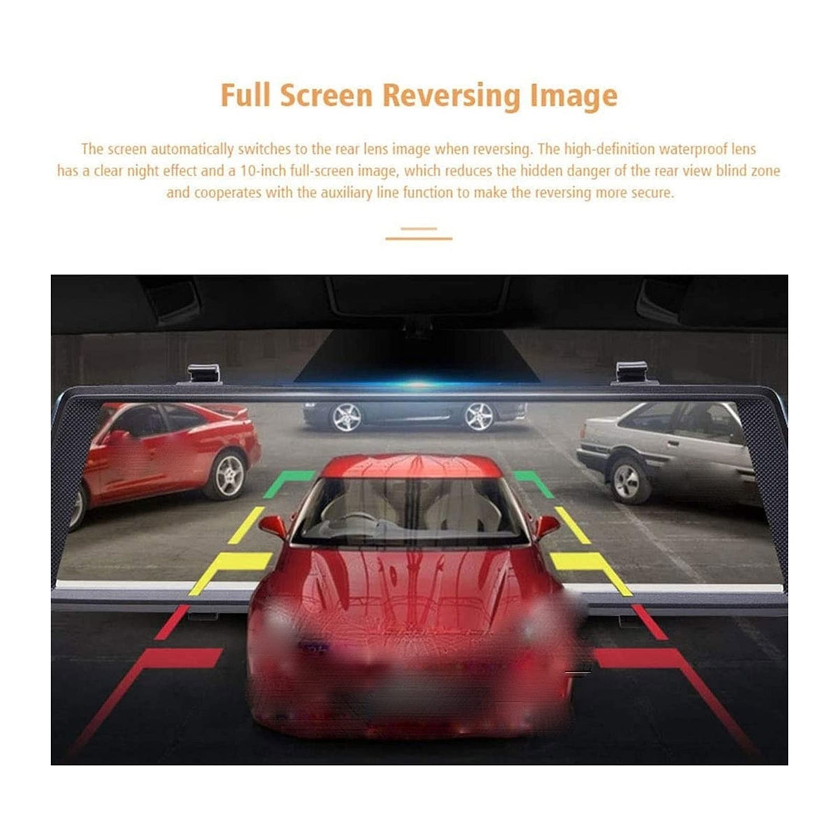 Ten-Inch Mirror Dash Camera with Adjustable Lens