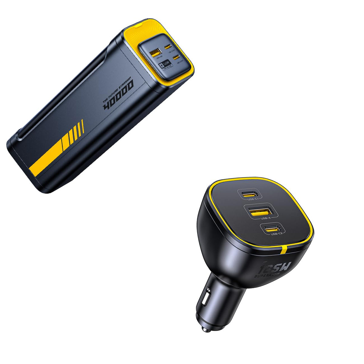 Multi-Port Car Charger and 40000mAh Power Bank Bundle