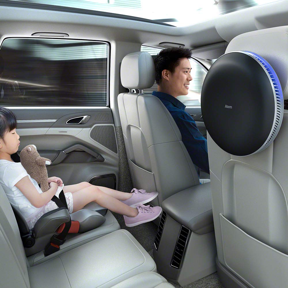 Headrest-Mounted Car Air Purifier with Bluetooth