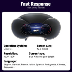 12.3-Inch Instrument Cluster for Mercedes-Benz W205/W253