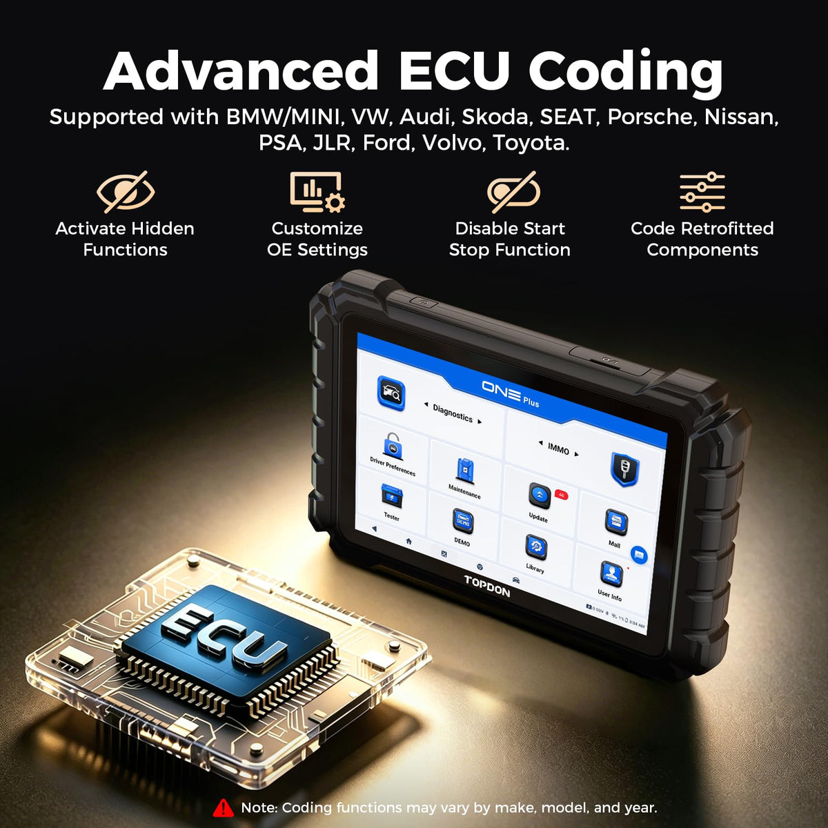 Bidirectional Automotive Diagnostic Tablet with VCI