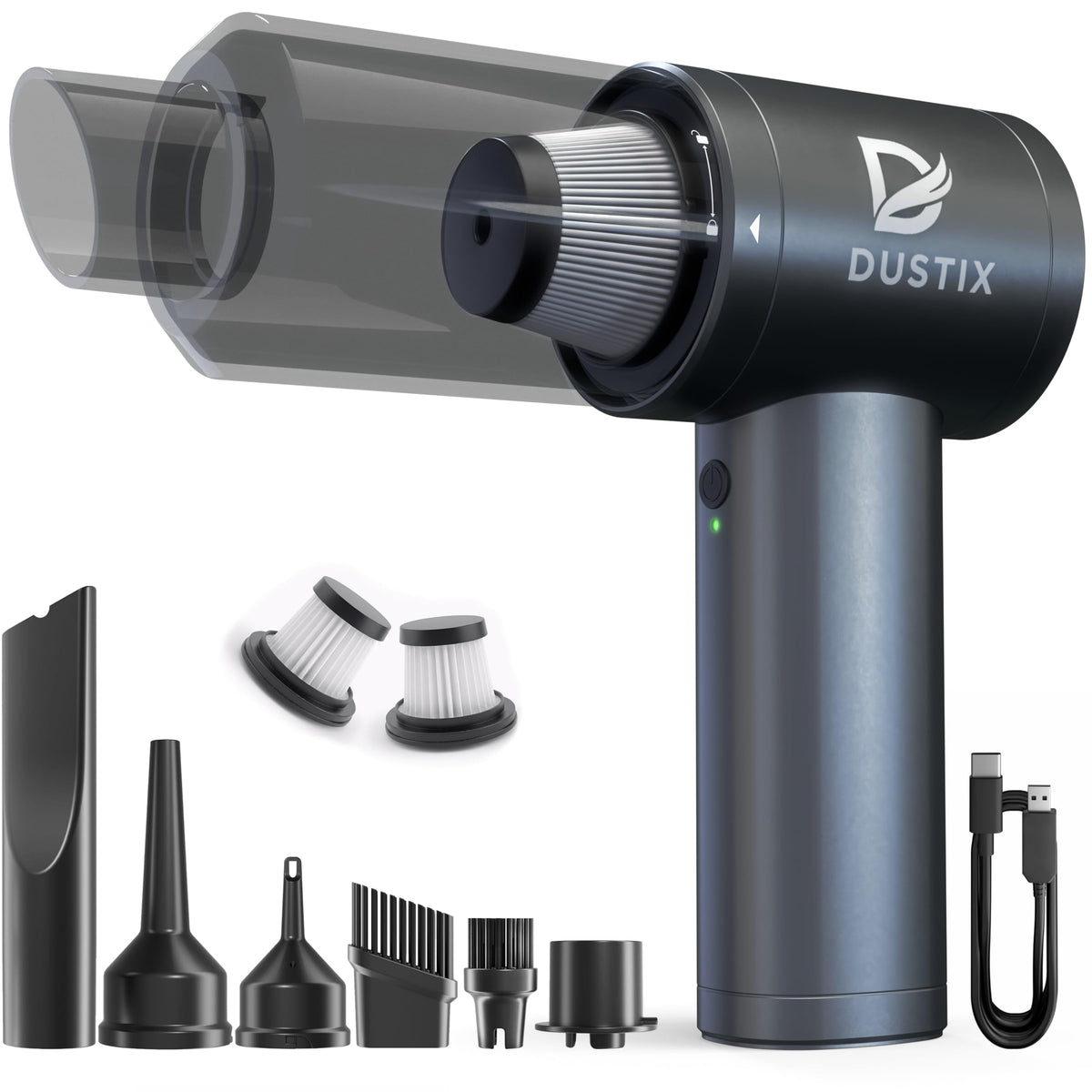 Rechargeable Car Vacuum with Blower and Inflator Functions