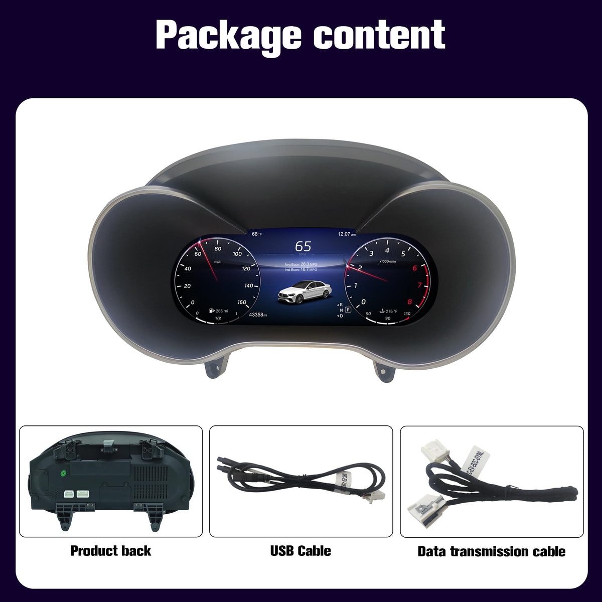 12.3-Inch Instrument Cluster for Mercedes-Benz W205/W253