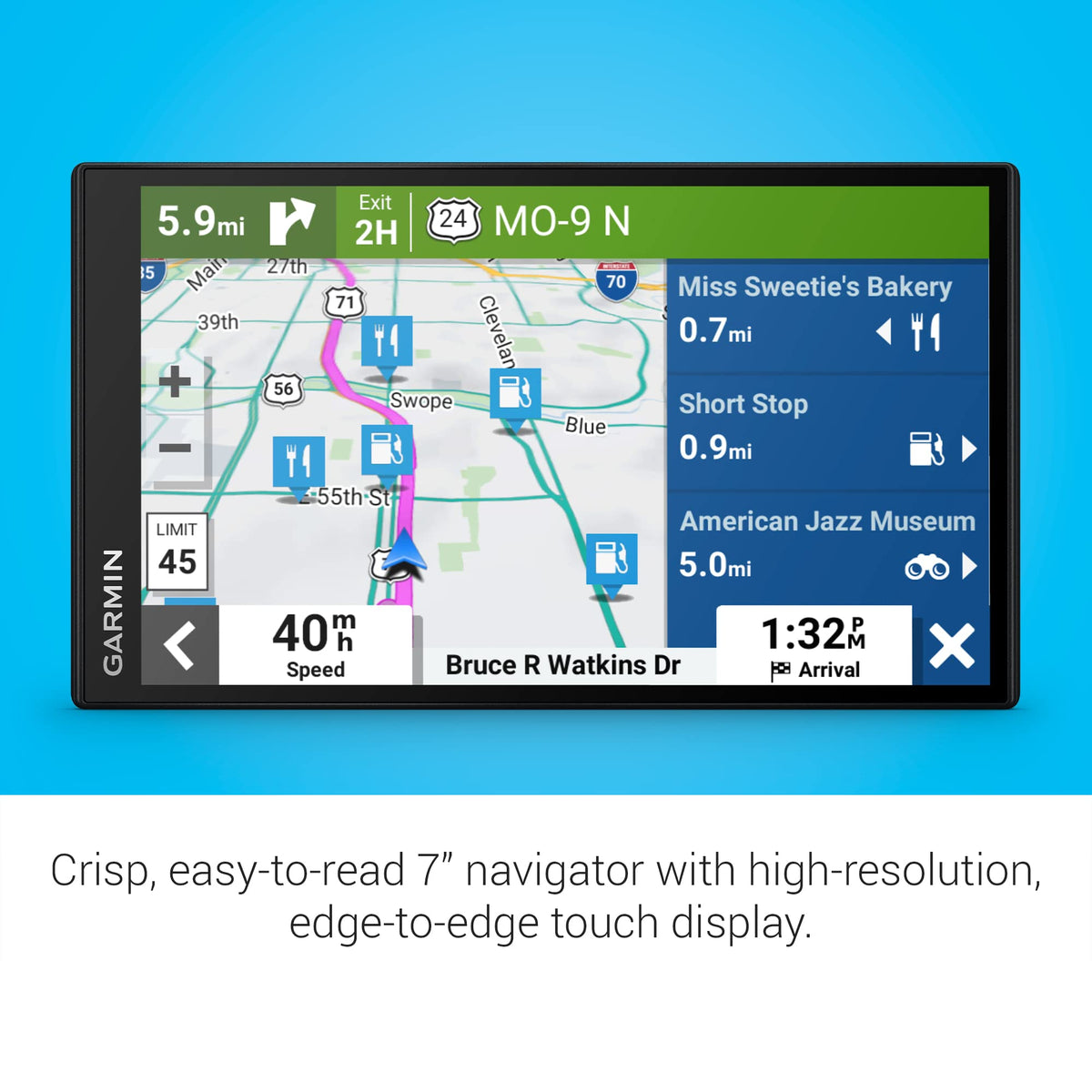 Eight-Inch GPS Navigator with Bluetooth and Wi-Fi