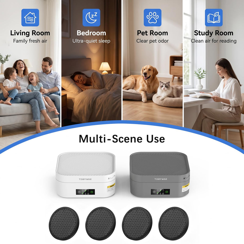 Compact Air Purifier with Type-C Power and Timer
