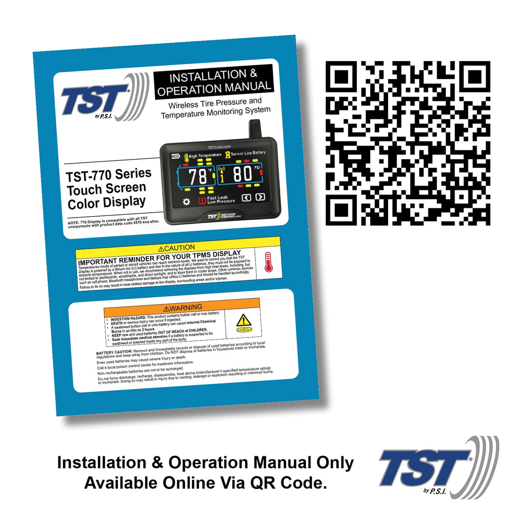 770-Series Tire Pressure Monitor and Sensor Options