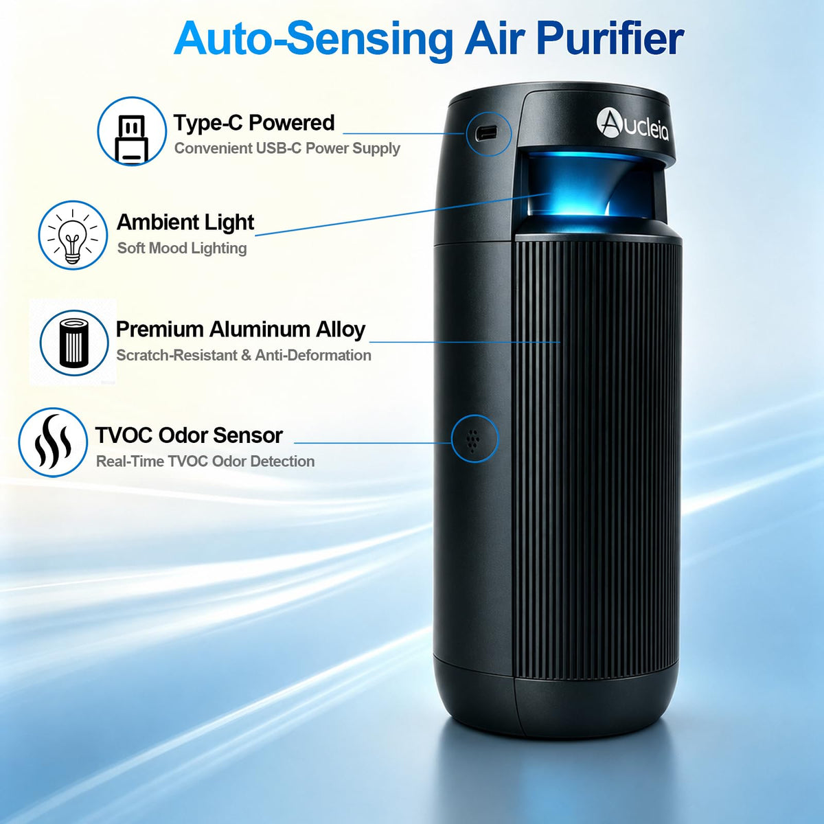 Cup-Holder Air Purifier with Monitoring Display