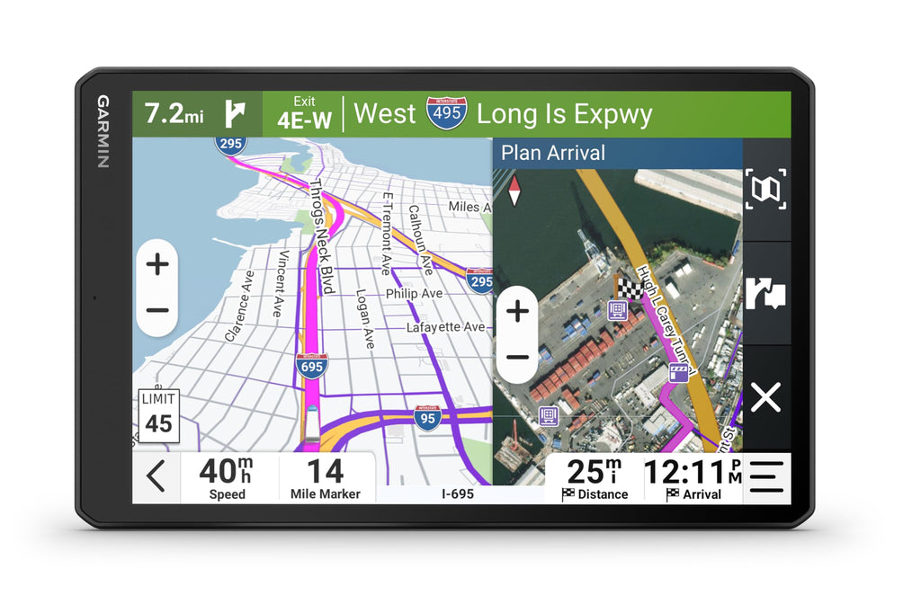 Truck GPS Navigator in Multiple Display Configurations