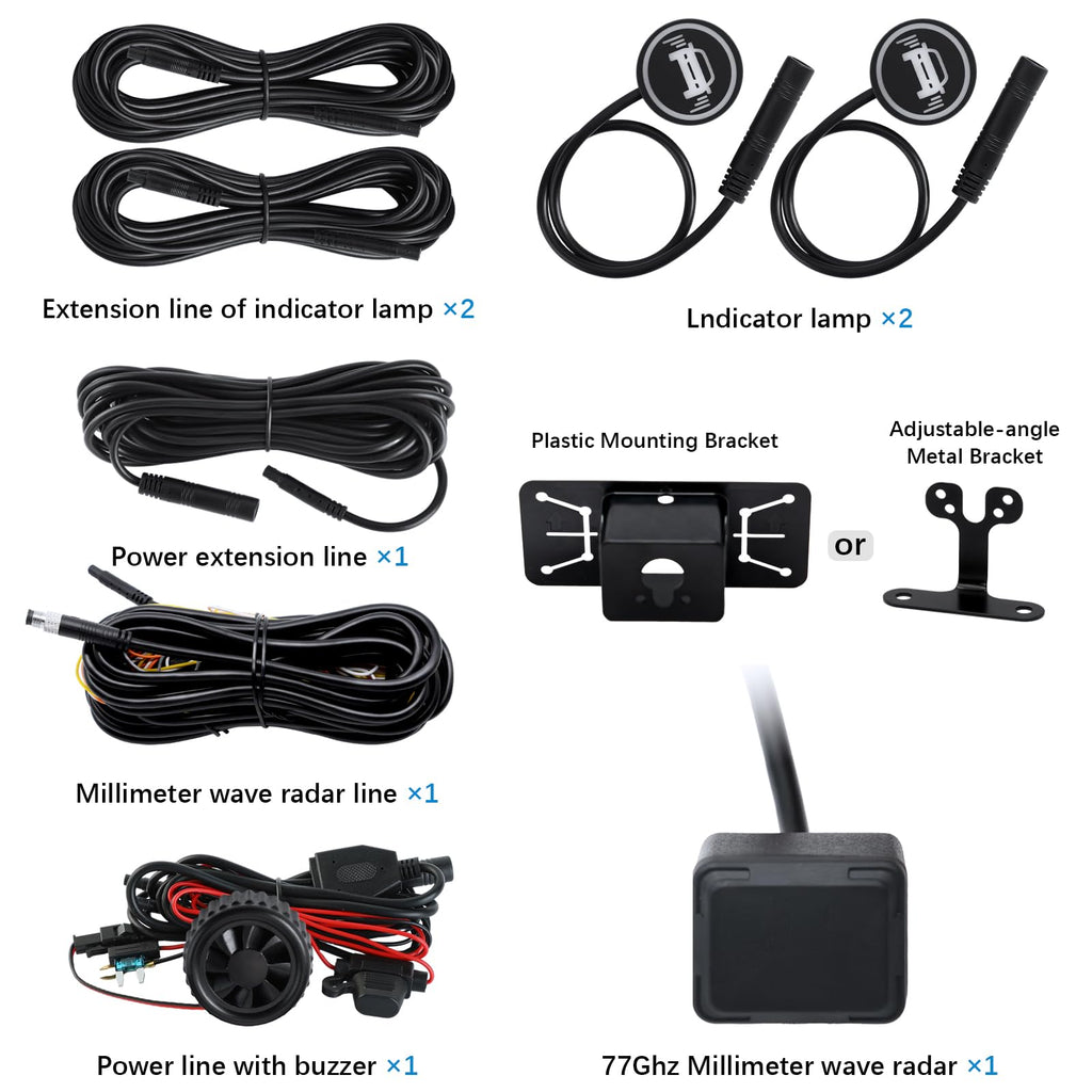77GHz Blind Spot Monitoring Kit for 12V Vehicles