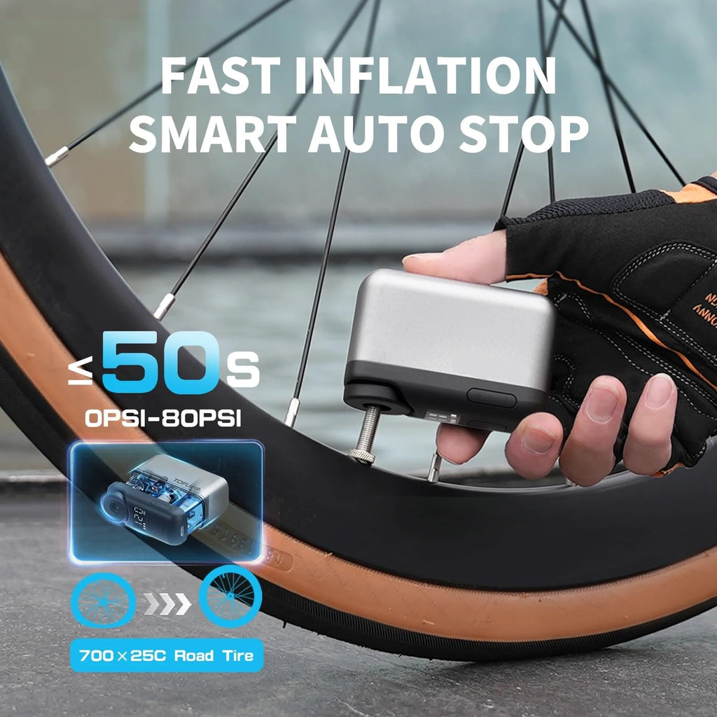 Rechargeable Mini Bicycle Tire Pump with LED Screen