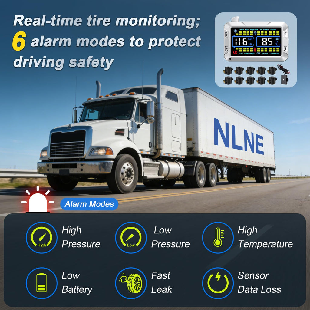 RV Tire Pressure Monitor with Flow-Through Sensor Options