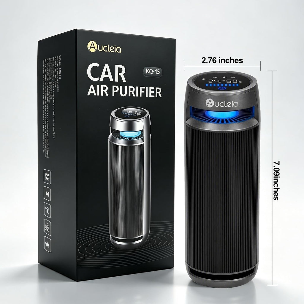Cup-Holder Air Purifier with Monitoring Display