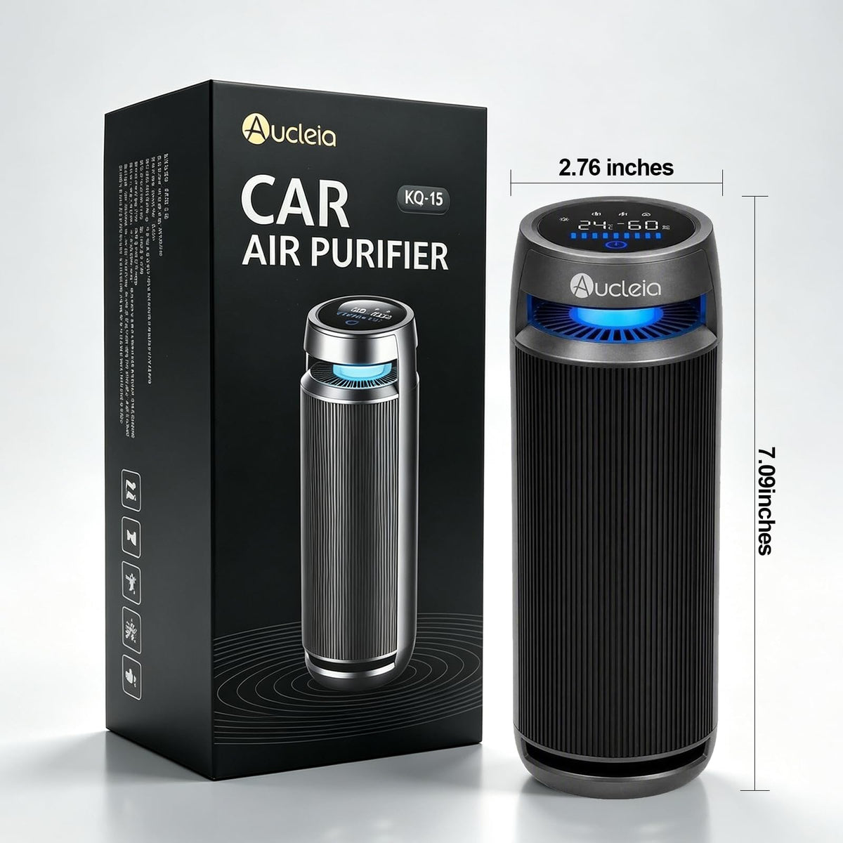 Cup-Holder Air Purifier with Monitoring Display