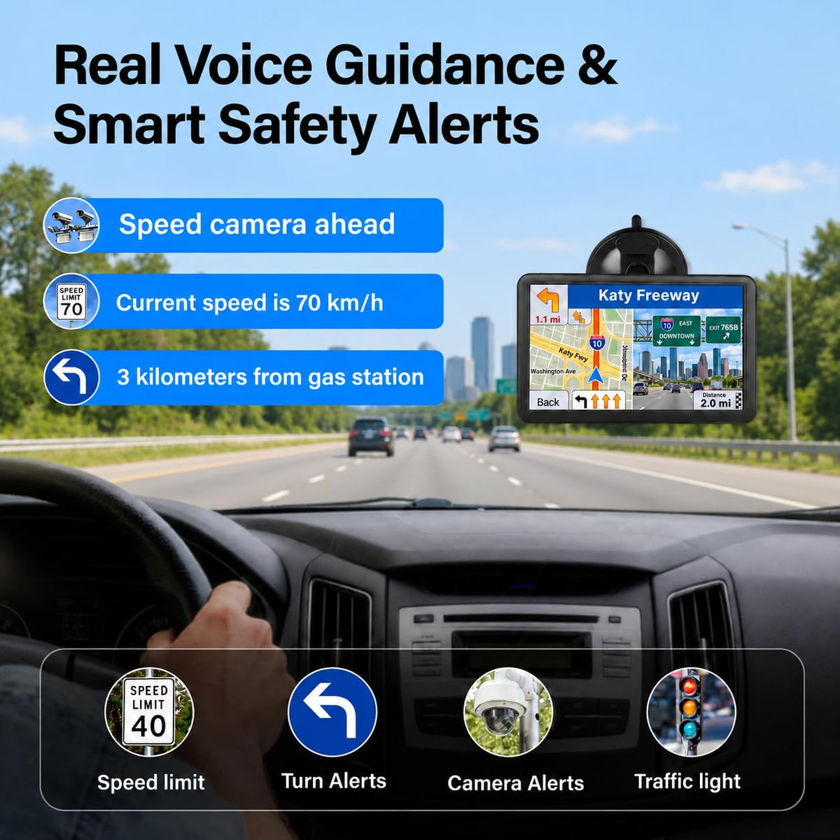 Seven-Inch Touchscreen GPS Navigator for Cars and Trucks