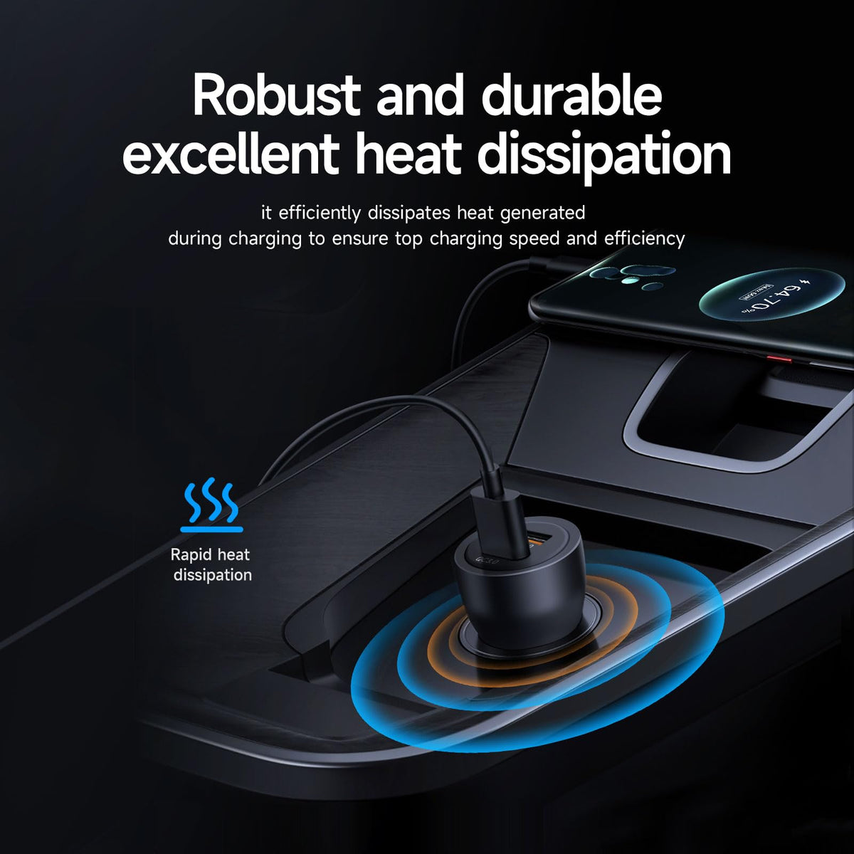Dual-Port USB-C and USB-A Car Charger