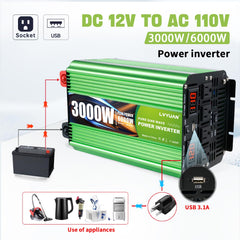 Pure-Sine-Wave Inverter with Remote and AC Outlets