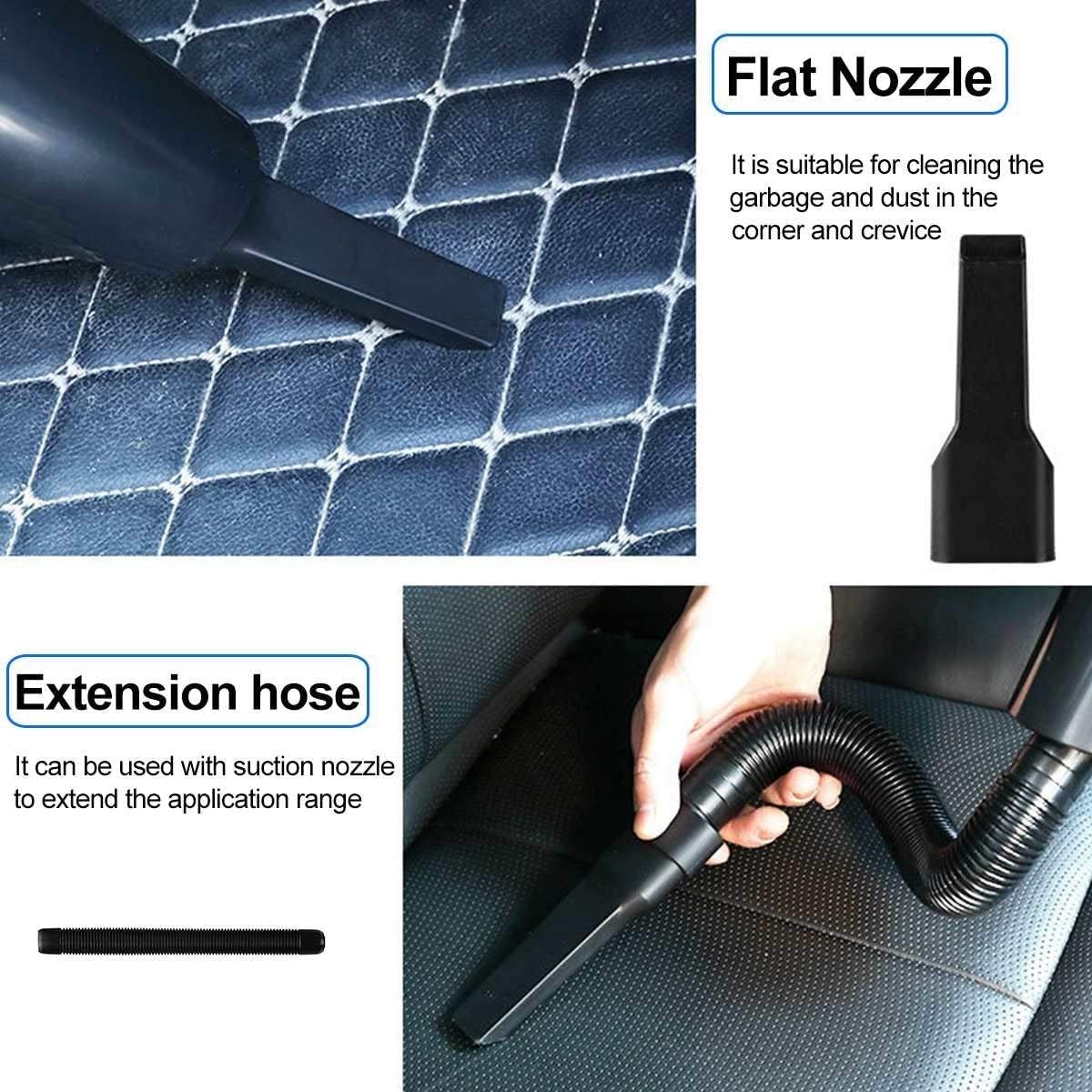 12V Corded Car Vacuum with Nozzle Attachments