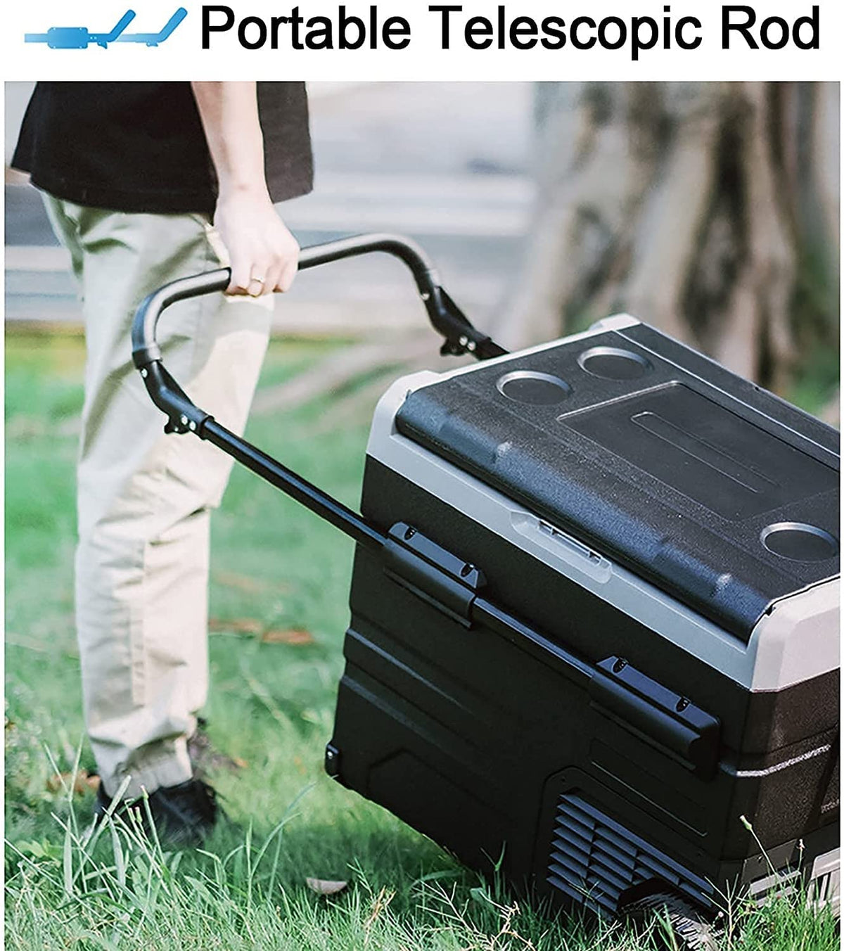 Wheeled Portable Car Refrigerator, 55 L
