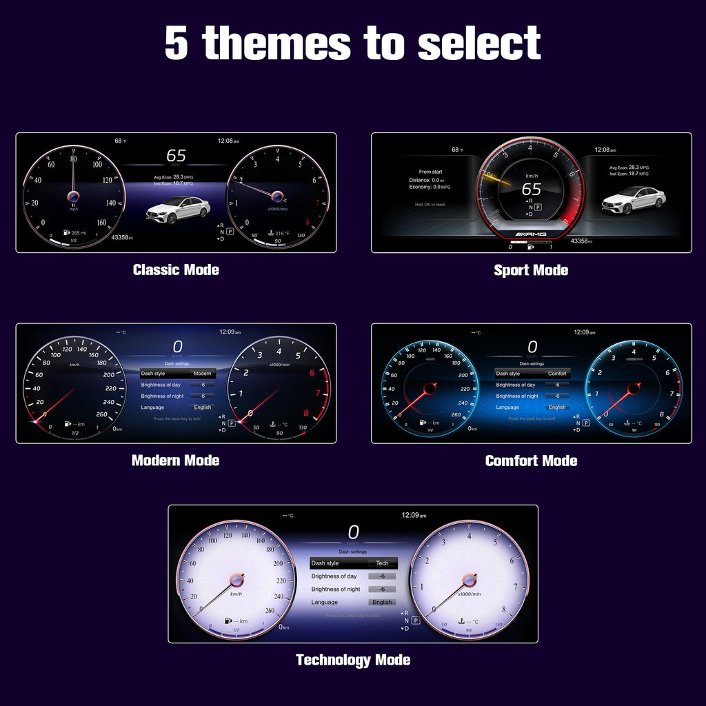 12.3-Inch Instrument Cluster for Mercedes-Benz W205/W253