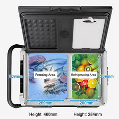 Wheeled Portable Car Refrigerator, 55 L