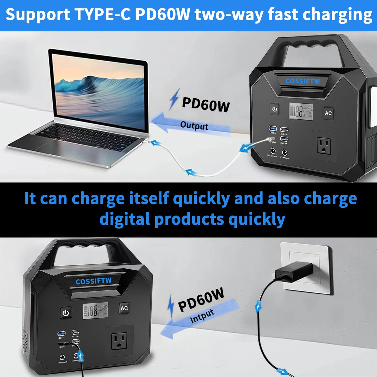 12V Jump Starter with AC, USB and DC Power Outputs