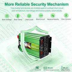 Pure-Sine-Wave Inverter with Remote and AC Outlets
