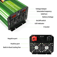 Pure-Sine-Wave Inverter with Remote and AC Outlets