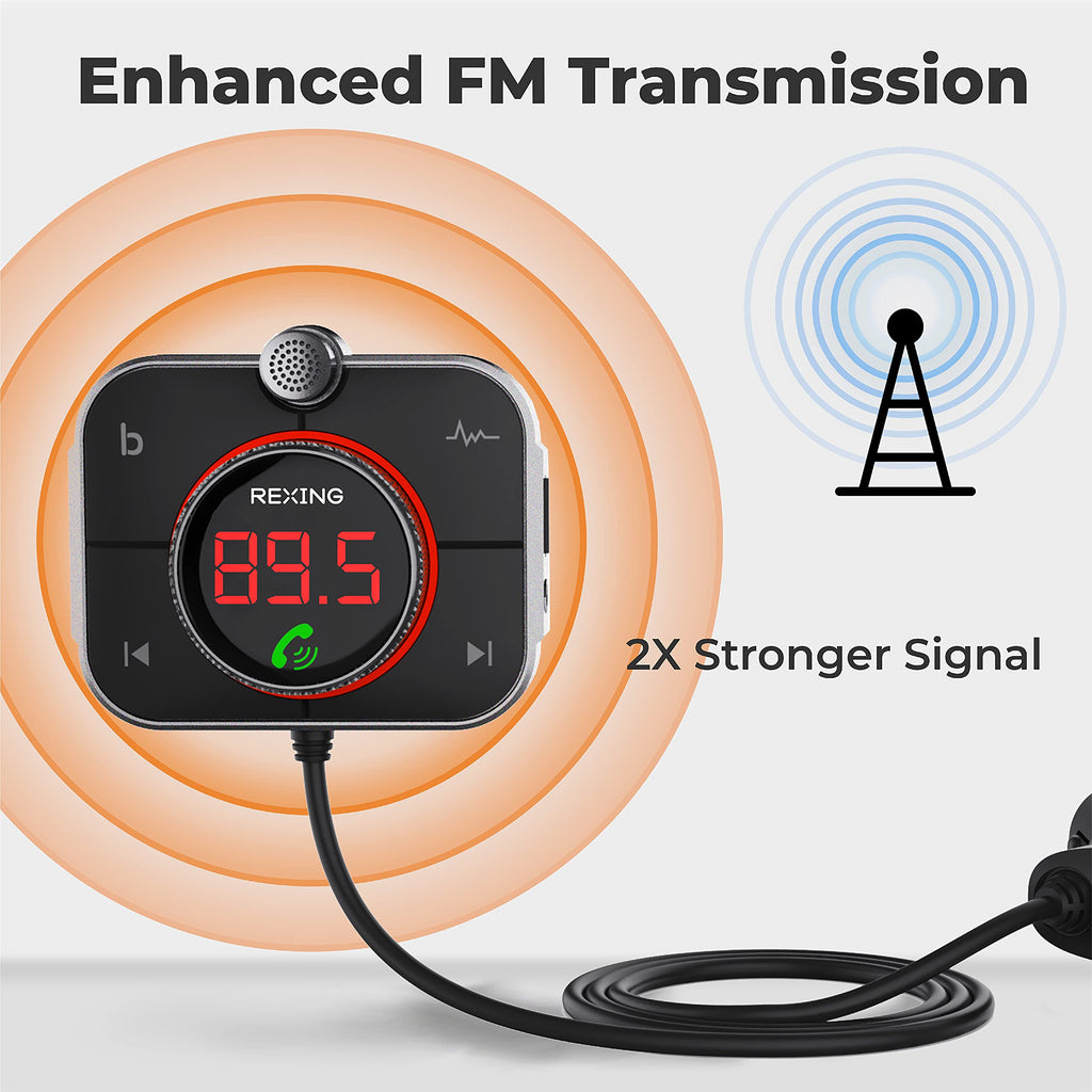 FM and AUX Bluetooth Adapter with MicroSD Playback