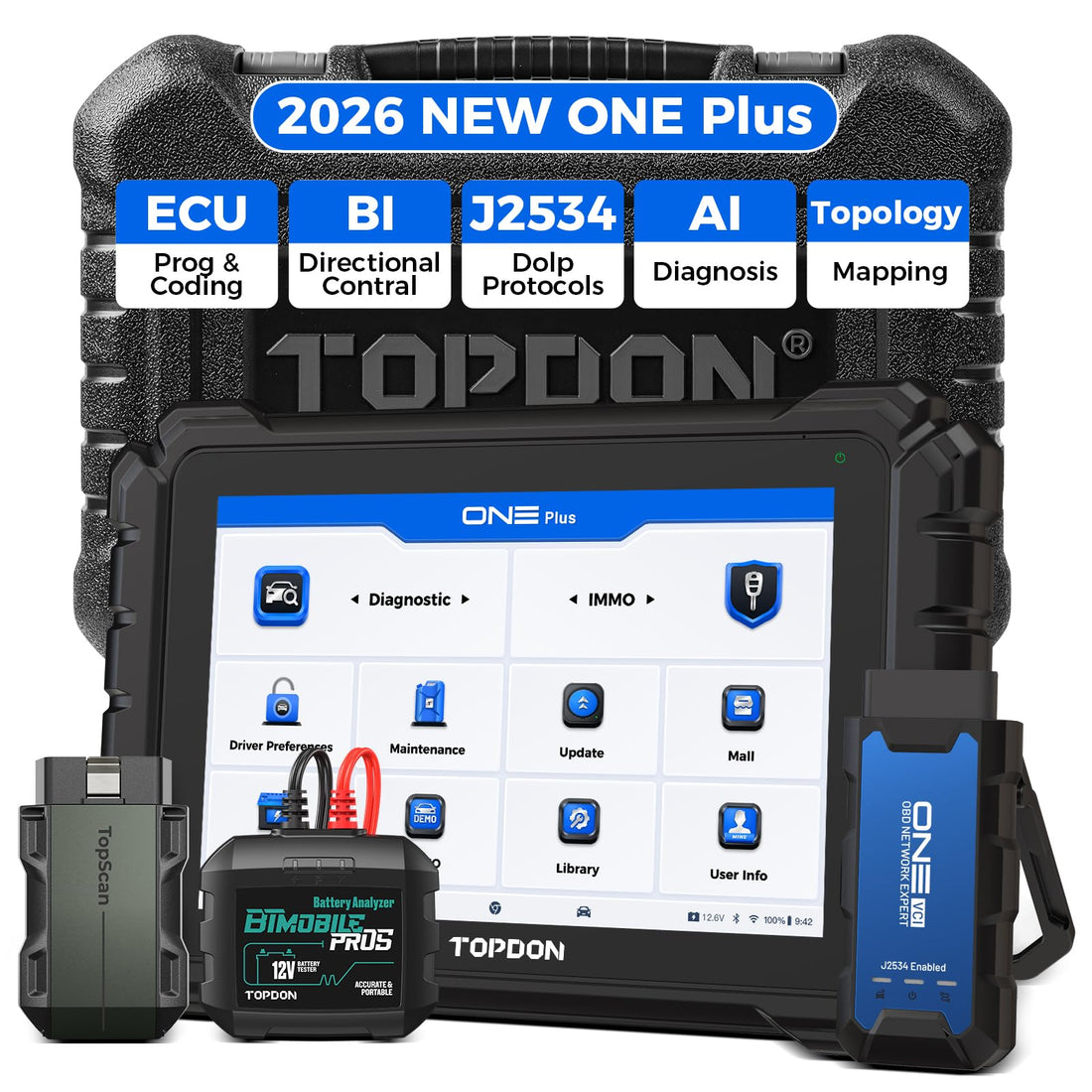 Bidirectional Automotive Diagnostic Tablet with VCI
