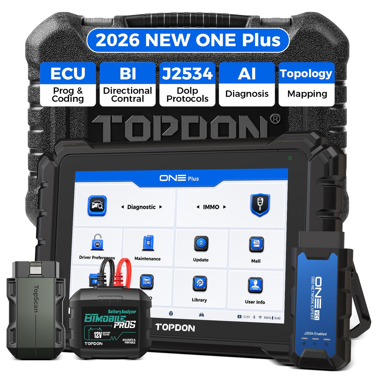 Bidirectional Automotive Diagnostic Tablet with VCI