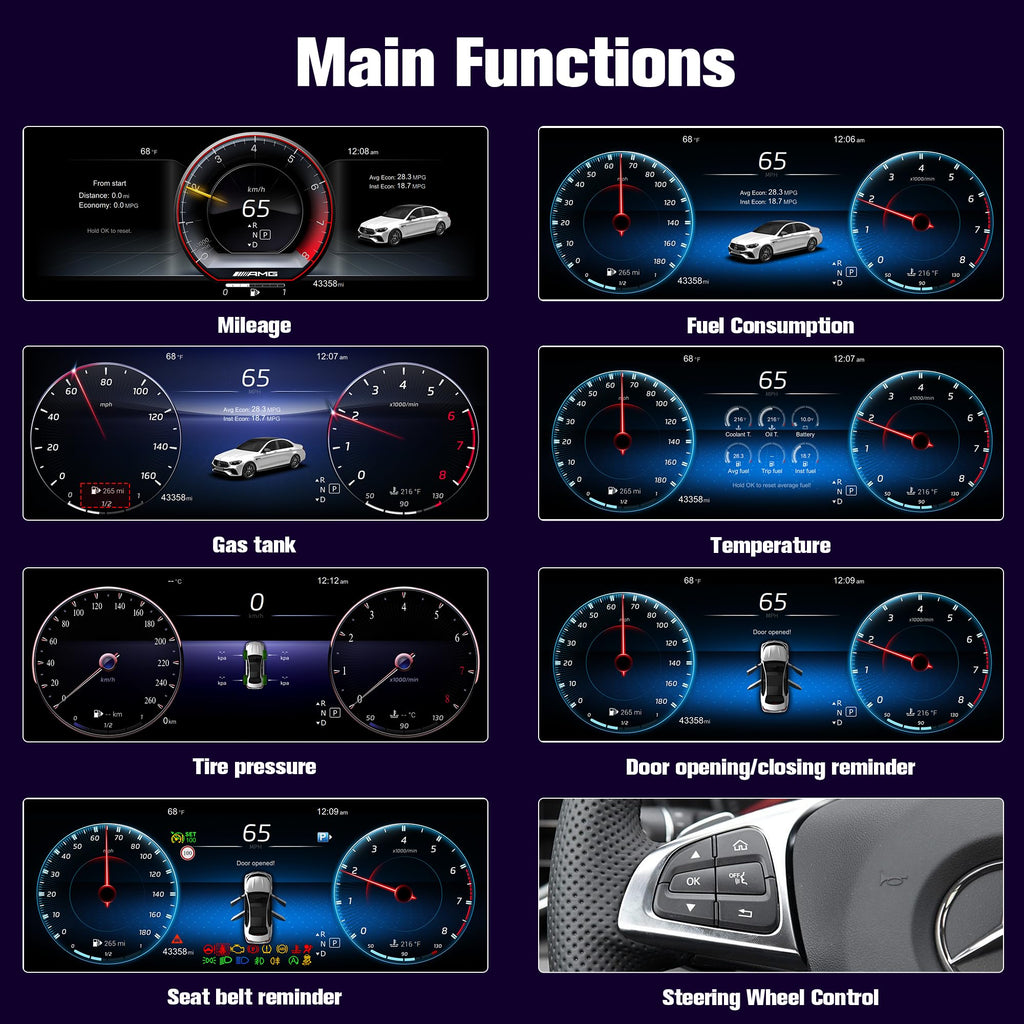 12.3-Inch Instrument Cluster for Mercedes-Benz W205/W253