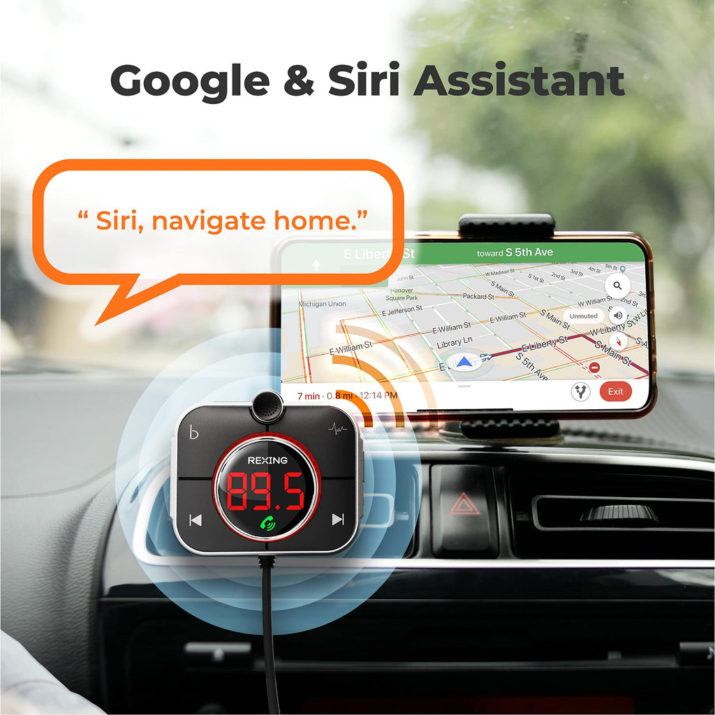 FM and AUX Bluetooth Adapter with MicroSD Playback