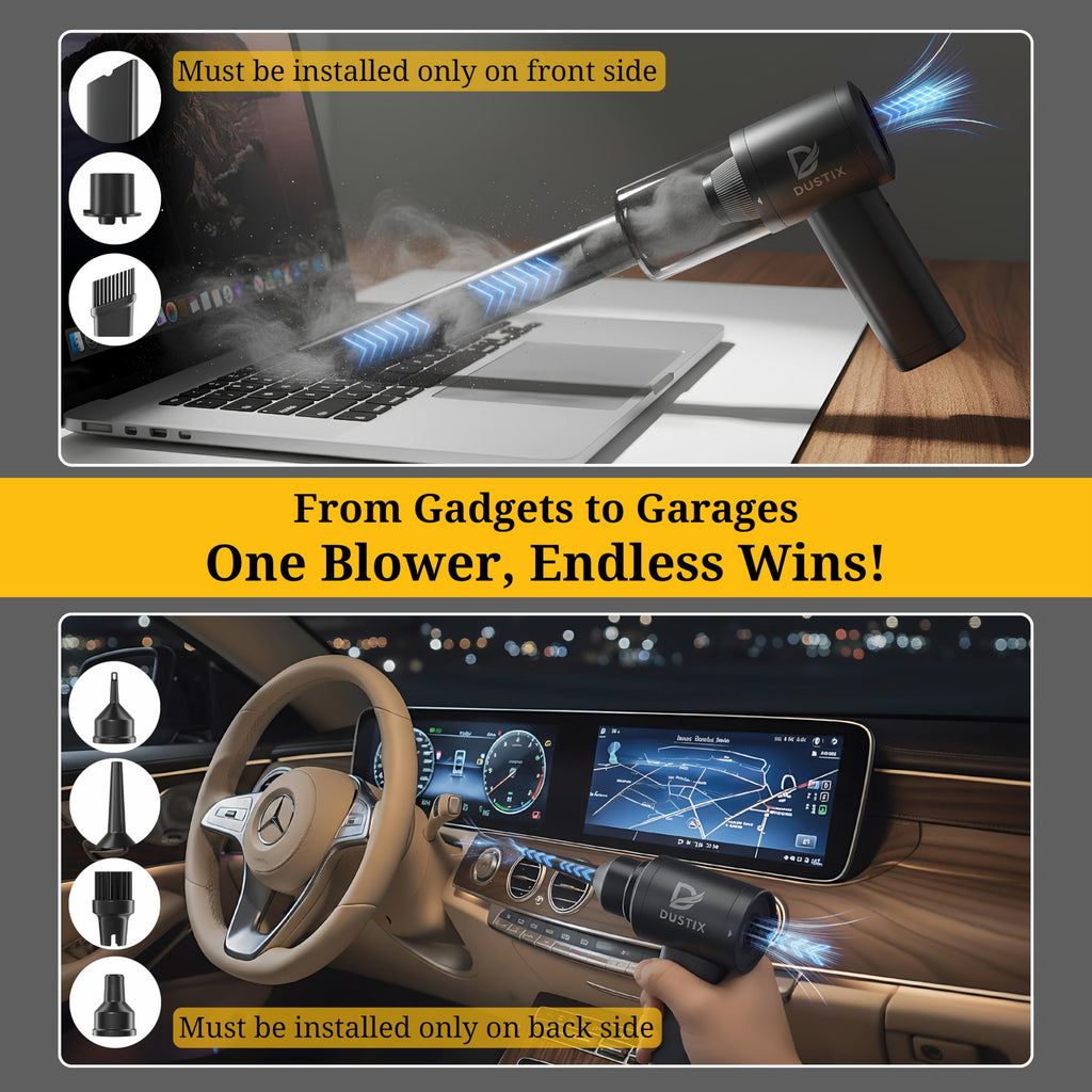 Rechargeable Car Vacuum with Blower and Inflator Functions