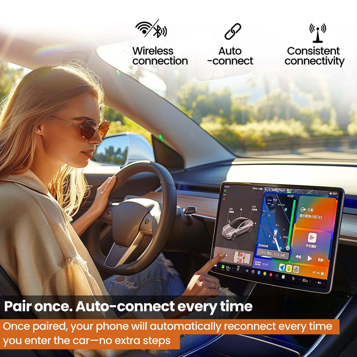 CarPlay and Android Auto Module for Tesla Model 3/Y